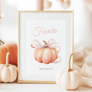 Poster du citrouille Bow Baby shower Faveurs