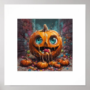 Poster du Citrouille d'Halloween Cute Candy