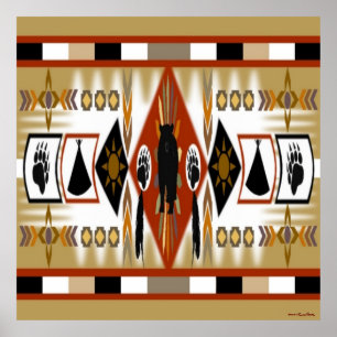 Poster du clan d'ours amérindien