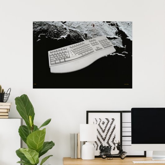 Poster du clavier dans l'espace (Bureau à domicile)