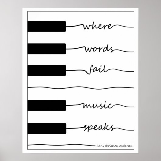 Poster du clavier de piano avec citation inspirant (Devant)