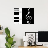 Poster du Clef de Piano Treble (Bureau à domicile)