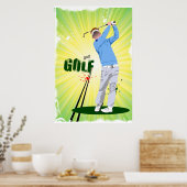 Poster du club de golf Golfer Swing (Cuisine)