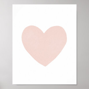 Poster du coeur de la pépinière rose pâle