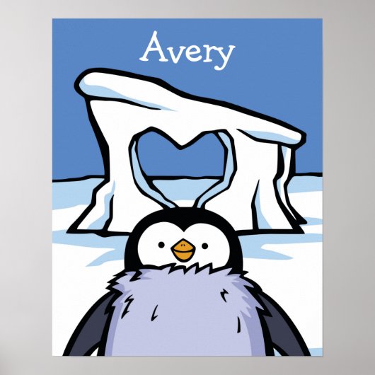 Poster du Coeur de poussin de pingouin (Devant)