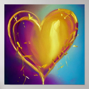 Poster du coeur romantique