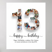 Poster du collage photo du 13e anniversaire (Devant)