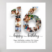 Poster du collage photo du 16e anniversaire (Devant)