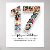 Poster du collage photo du 17e anniversaire (Devant)