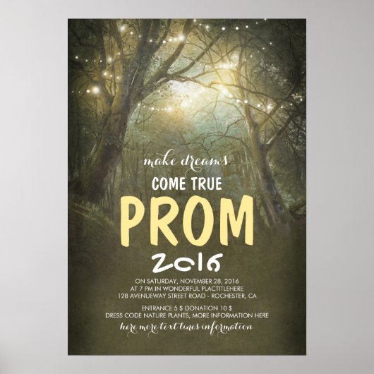 Poster du collège Prom Rustic Trees Woodland (Devant)