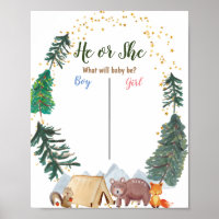 Poster du comité de vote de l'ours Woodland Animal