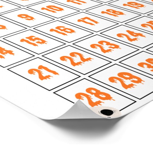 Poster du compte à rebours de Cute Boho Halloween (Coin)