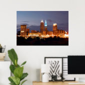 Poster du cool Blue Cleveland Ohio (sans texte) (Bureau à domicile)