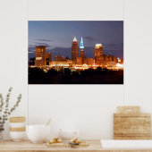 Poster du cool Blue Cleveland Ohio (sans texte) (Cuisine)