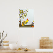 Poster du coq sur la clôture (Cuisine)