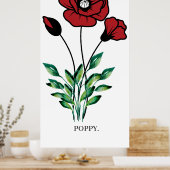 Poster du coquelicot août Fleur du mois de naissan (Cuisine)