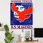 Poster du Corps des Marines 2ème guerre mondiale (Bureau à domicile)