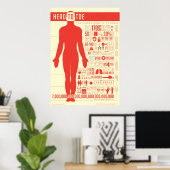 Poster du corps humain en chiffres (Bureau à domicile)