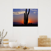 Poster du coucher de soleil de Cactus (Cuisine)