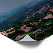 Poster du coucher de soleil de Hazy Pikes Peak (Coin)