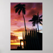 Poster du coucher de soleil de surf (Devant)