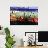 Poster du coucher de soleil du Marshland (Bureau à domicile)