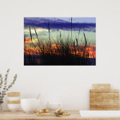 Poster du coucher de soleil du Marshland (Cuisine)