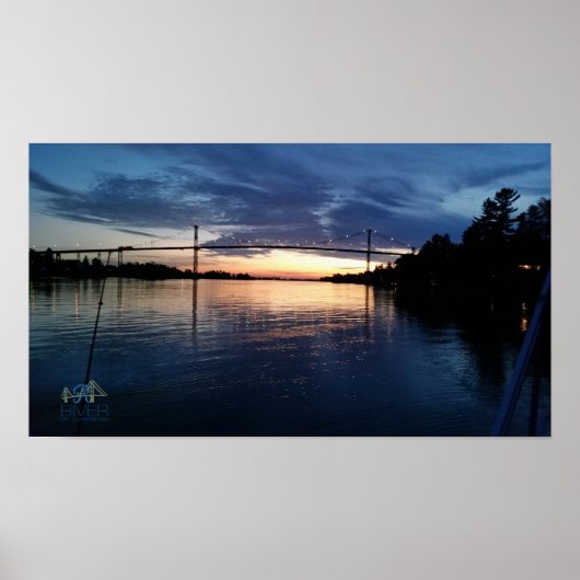 Poster du coucher de soleil du pont Wellesley Isla (Devant)