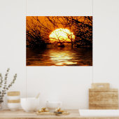 Poster du coucher de soleil liquide (Cuisine)