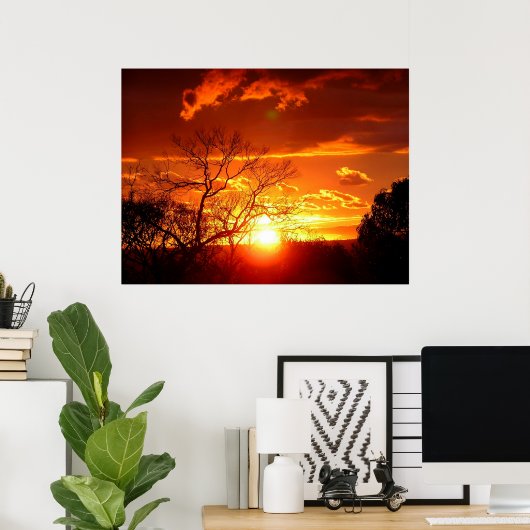 Poster du coucher de soleil Orange Squash (Bureau à domicile)