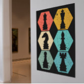 Poster du coucher de soleil pour pièces d'échecs V