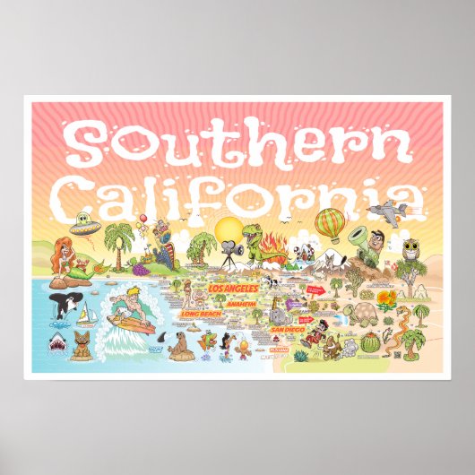 Poster du coucher de soleil SoCal 24X16 (Devant)