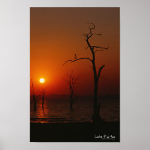 Poster du coucher de soleil sur le lac Kariba