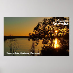 Poster du coucher de soleil sur le lac Monduran