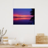 Poster du coucher de soleil sur le palmier tropica (Cuisine)