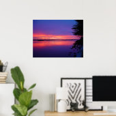 Poster du coucher de soleil sur le palmier tropica (Bureau à domicile)