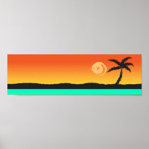 Poster du coucher de soleil sur l'île