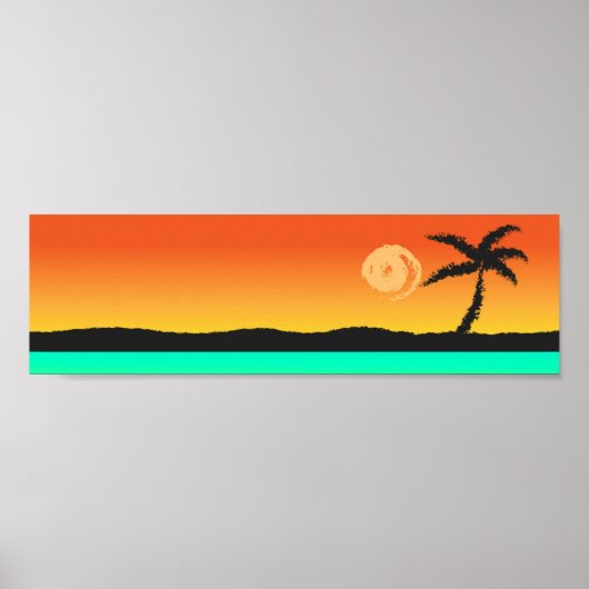 Poster du coucher de soleil sur l'île (Devant)