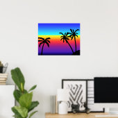 Poster du coucher de soleil tropical (Bureau à domicile)