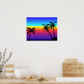 Poster du coucher de soleil tropical (Cuisine)