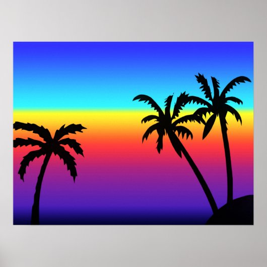 Poster du coucher de soleil tropical (Devant)