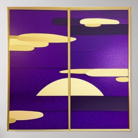 Poster du coucher du soleil dans le violet (Devant)