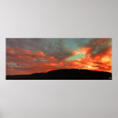 Poster du coucher du soleil de la ferme éolienne T (Devant)