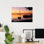 Poster du coucher du soleil sur le lac Silhouette (Bureau à domicile)