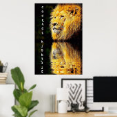 Poster du courage et de la force du lion (Bureau à domicile)