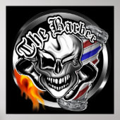 Poster du crâne en barbier (Devant)