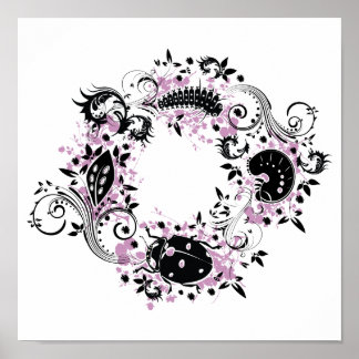 Poster du cycle de vie de Ladybug - violet