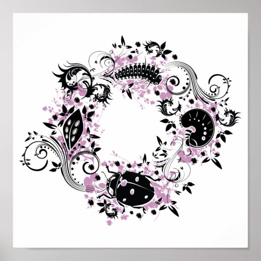 Poster du cycle de vie de Ladybug - violet (Devant)