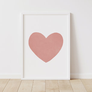 Poster du Décor de Coeur d'Aquarelle Rouge