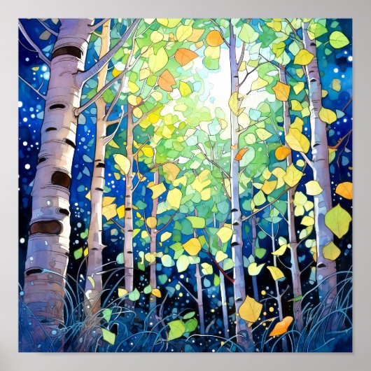 Poster du décor de la forêt de nuit (Devant)